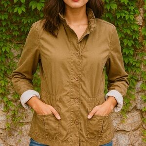 EILEEN FISHER Goldenrod Button-Front Utility Jacket, M